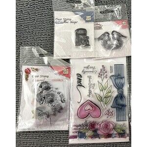 4pcs Exquisite Stampendous Stamps and Clean Stamps-Various Patterns